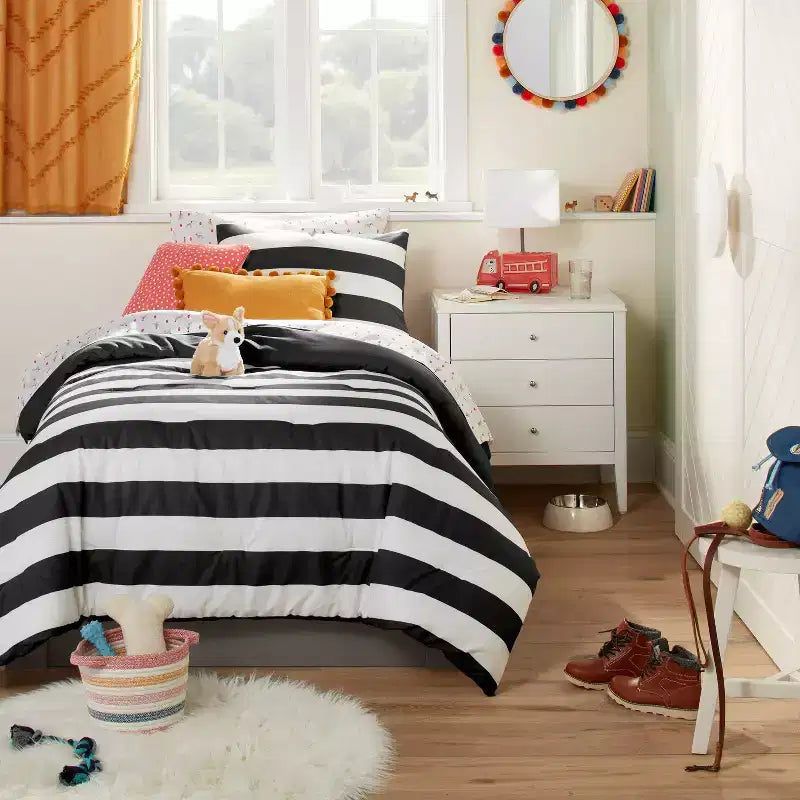 Miroir enfant rond 19" avec pompons colorés