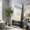 PexFix 67x23 Wood Arched Oversized Full Length Mirror Freestanding Mirror Black