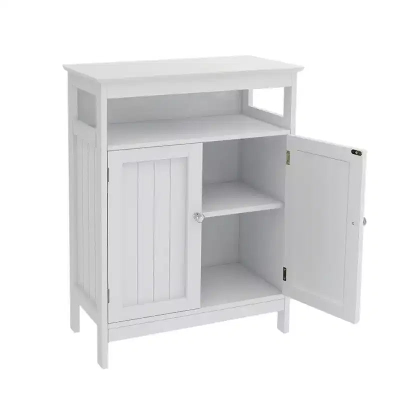 Meuble de salle de bain blanc avec 2 portes et 1 étagère, 23,62 po L x 11,81 po P x 31,5 po H