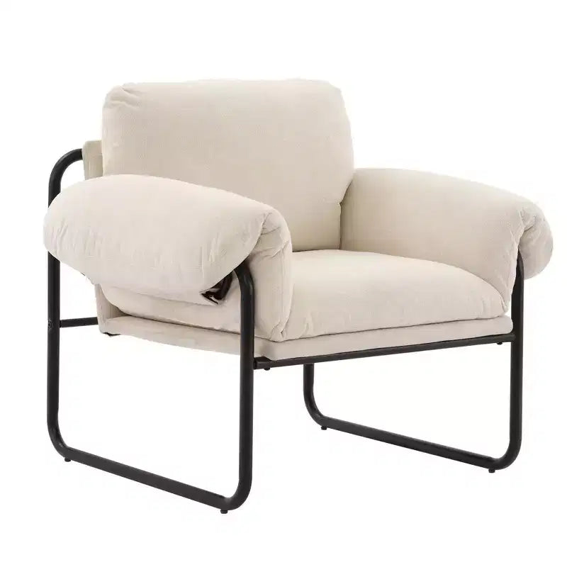 Fauteuil d'appoint en laine d'agneau Moore pour chambre à coucher, salle de réception, coin lecture, salon