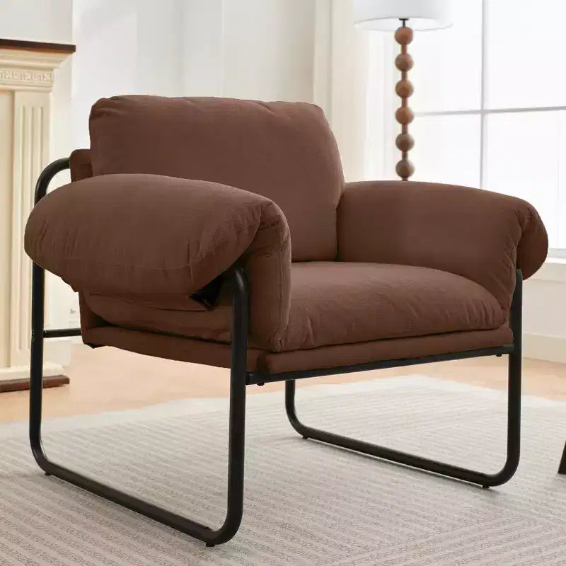 Fauteuil d'appoint en laine d'agneau Moore pour chambre à coucher, salle de réception, coin lecture, salon