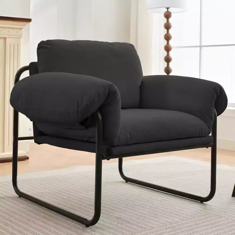 Fauteuil d'appoint en laine d'agneau Moore pour chambre à coucher, salle de réception, coin lecture, salon