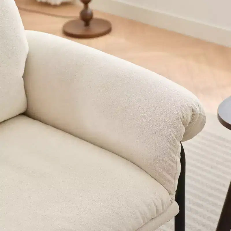 Fauteuil d'appoint en laine d'agneau Moore pour chambre à coucher, salle de réception, coin lecture, salon