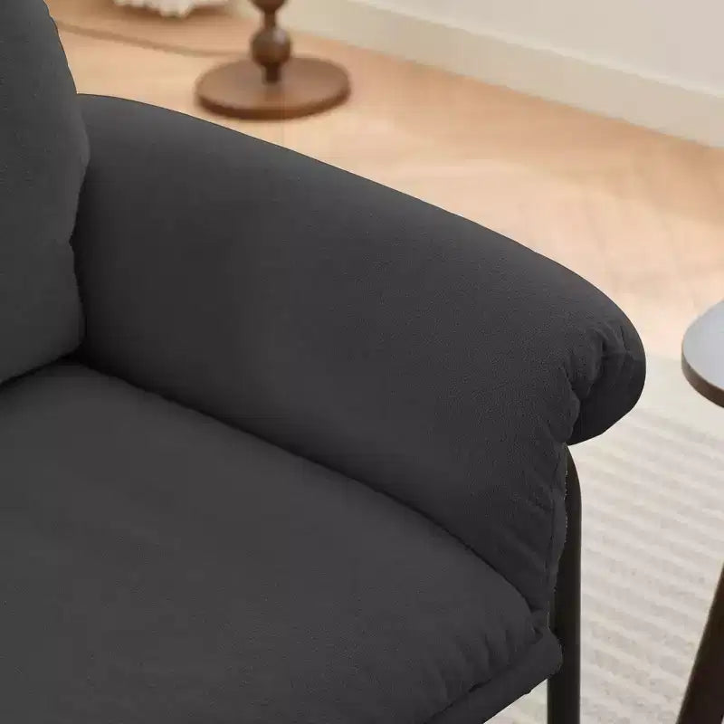 Fauteuil d'appoint en laine d'agneau Moore pour chambre à coucher, salle de réception, coin lecture, salon