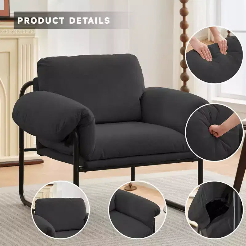 Fauteuil d'appoint en laine d'agneau Moore pour chambre à coucher, salle de réception, coin lecture, salon