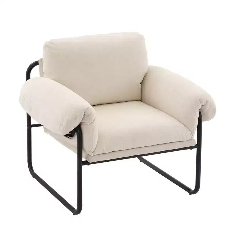 Fauteuil d'appoint en laine d'agneau Moore pour chambre à coucher, salle de réception, coin lecture, salon