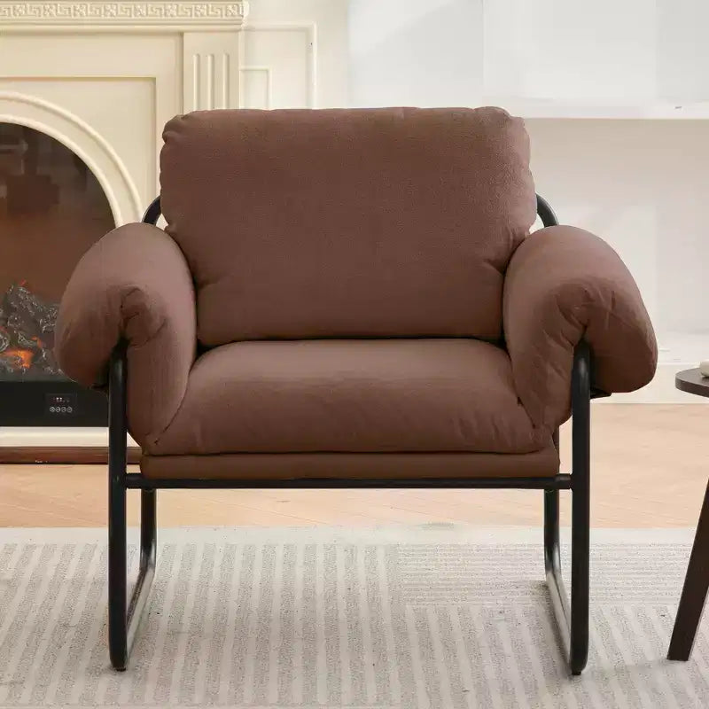 Fauteuil d'appoint en laine d'agneau Moore pour chambre à coucher, salle de réception, coin lecture, salon