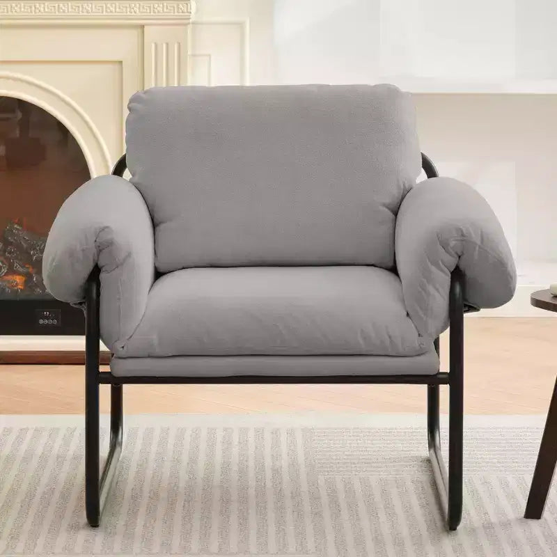 Fauteuil d'appoint en laine d'agneau Moore pour chambre à coucher, salle de réception, coin lecture, salon