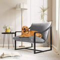 1 pc Sling Accent Chair - Metal Framed Living Room Chair with Removable Cushioning, Easy Assembly, Portable, for Courtyard, Balcony, Bedroom