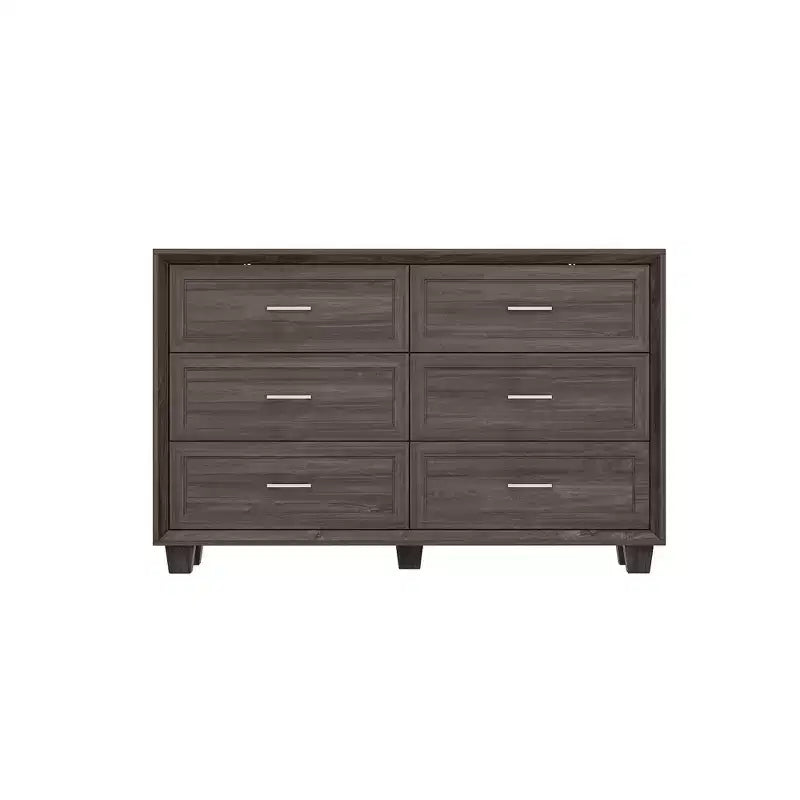 Buffet de Rangement Commode de Ferme Meuble d'Appoint avec 6 Tiroirs, Commode en Bois Blanc pour Chambre à Coucher, Salon, Couloir