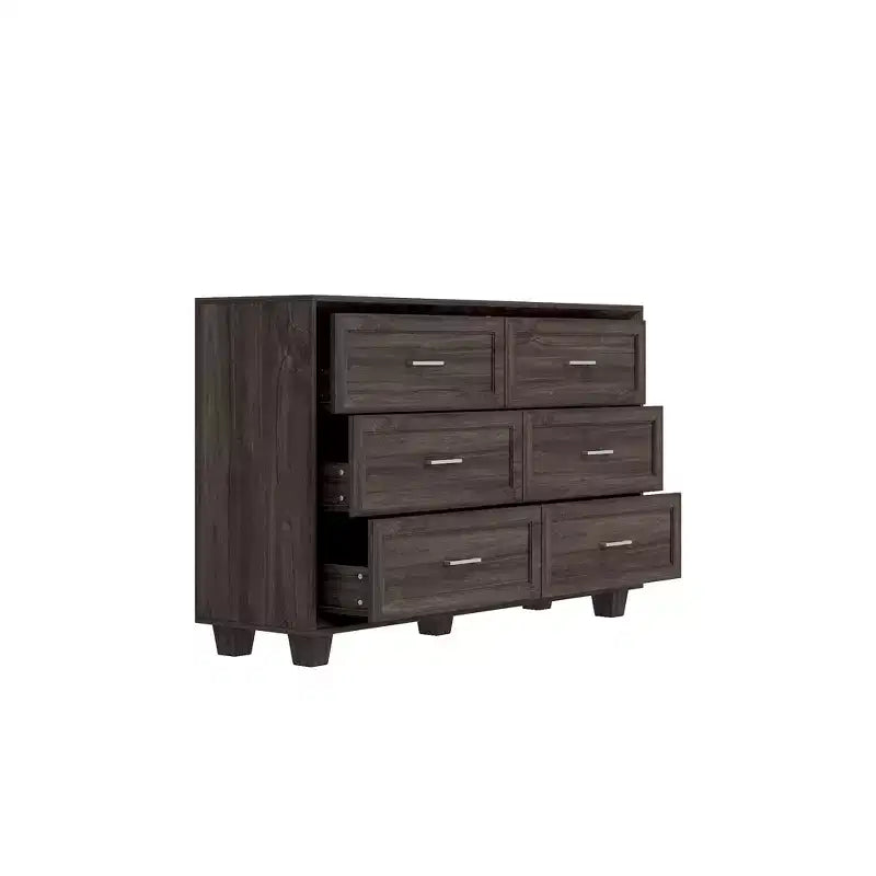 Buffet de Rangement Commode de Ferme Meuble d'Appoint avec 6 Tiroirs, Commode en Bois Blanc pour Chambre à Coucher, Salon, Couloir