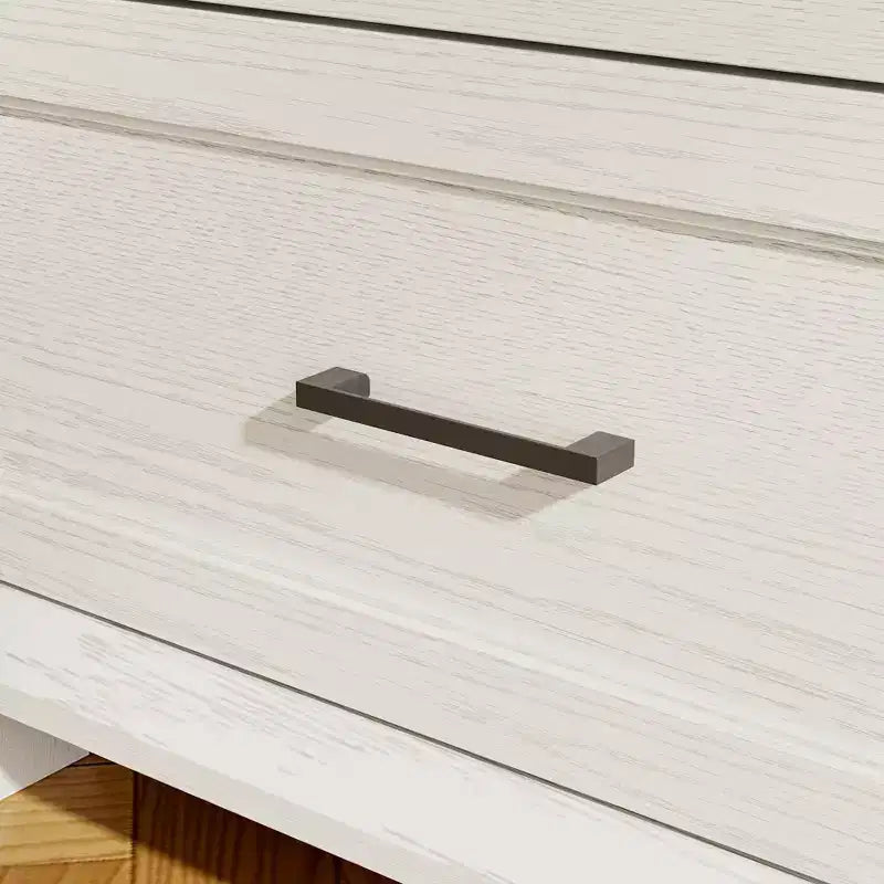 Buffet de Rangement Commode de Ferme Meuble d'Appoint avec 6 Tiroirs, Commode en Bois Blanc pour Chambre à Coucher, Salon, Couloir