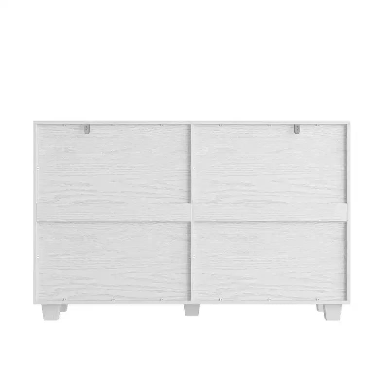 Buffet de Rangement Commode de Ferme Meuble d'Appoint avec 6 Tiroirs, Commode en Bois Blanc pour Chambre à Coucher, Salon, Couloir