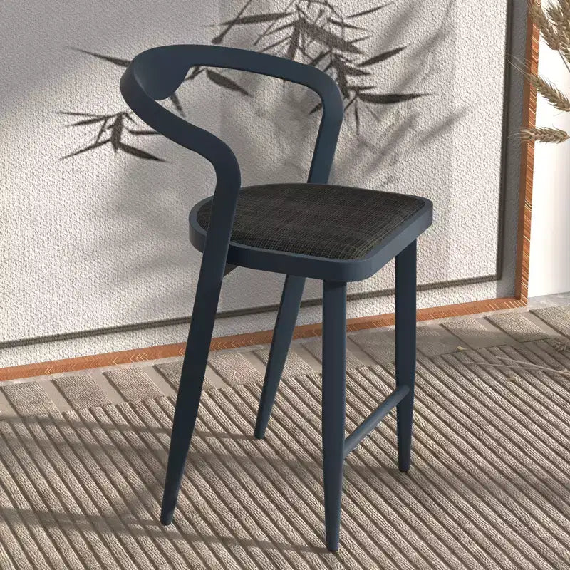 2 tabourets de bar en aluminium avec dossier, design minimaliste, structure en tube triangulaire, sans corde de traction, tabouret de bar moderne, chaise de bar confortable, tabouret de bar en métal