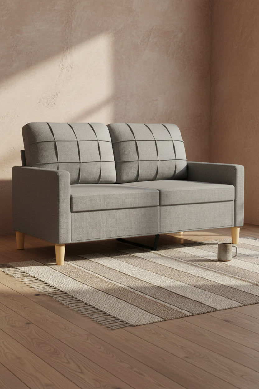 Canapé avec coussins en tissu gris foncé - Assise élégante et confortable pour les salons intérieurs ou les salles de séjour