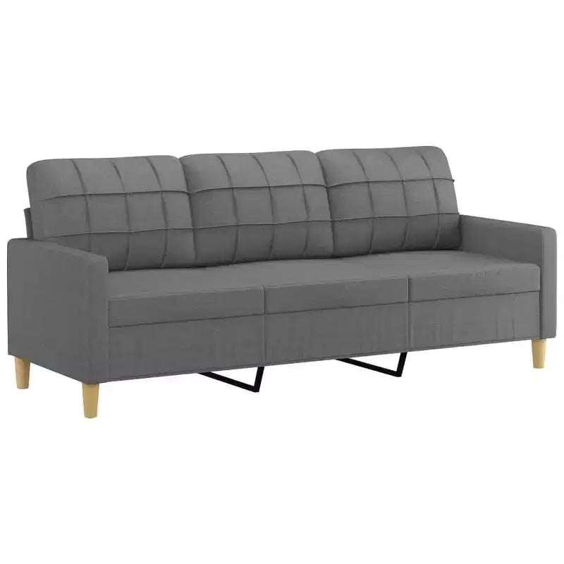 Canapé avec coussins en tissu gris foncé - Assise élégante et confortable pour les salons intérieurs ou les salles de séjour