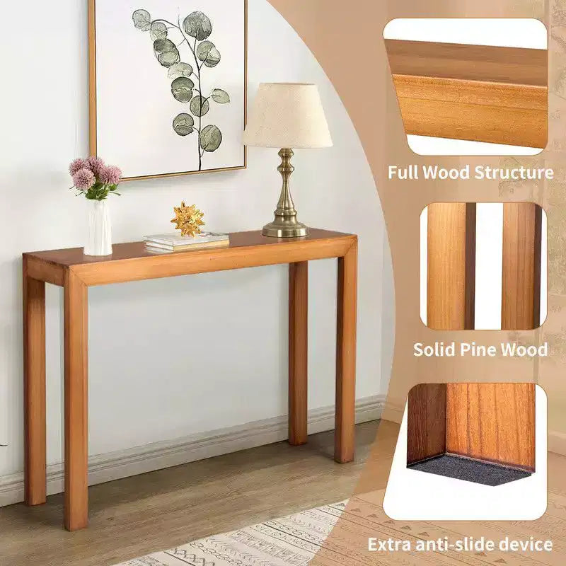 Table console rectangulaire en bois de 46 po