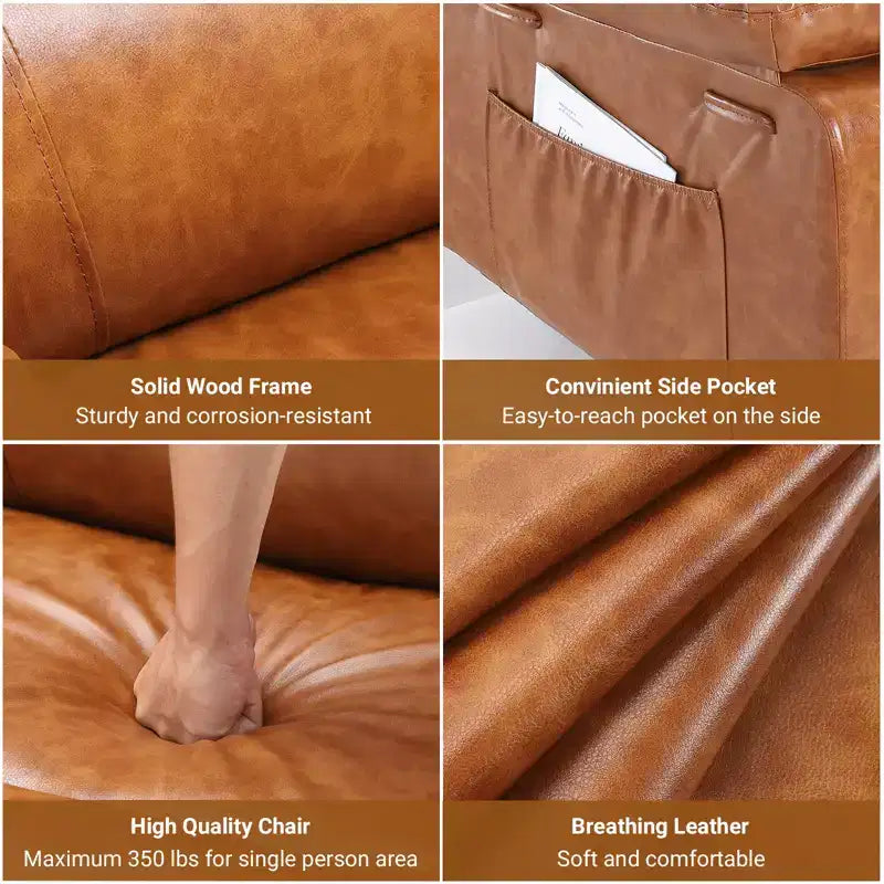 Fauteuil releveur électrique inclinable extra large avec chaleur et massage, dossier et jambes réglables, en cuir PU pour personnes âgées et à mobilité réduite