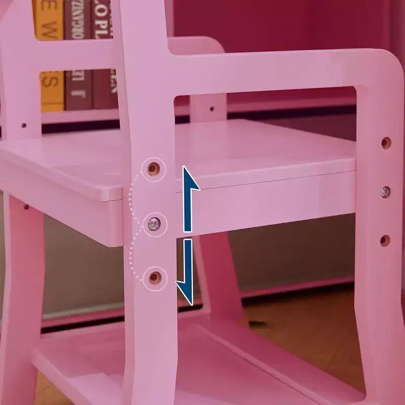 Ensemble bureau et chaise pour enfants avec étagère, tableau d'affichage, armoire et tiroir, table d'étude en bois pour les 3-8 ans, blanc