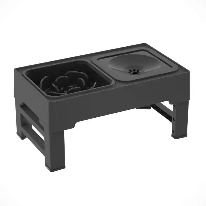 Gamelles pour chien, station d'alimentation surélevée en acier inoxydable avec gamelle anti-glouton - Gamelles surélevées à hauteur réglable pour chiens et chats, noir