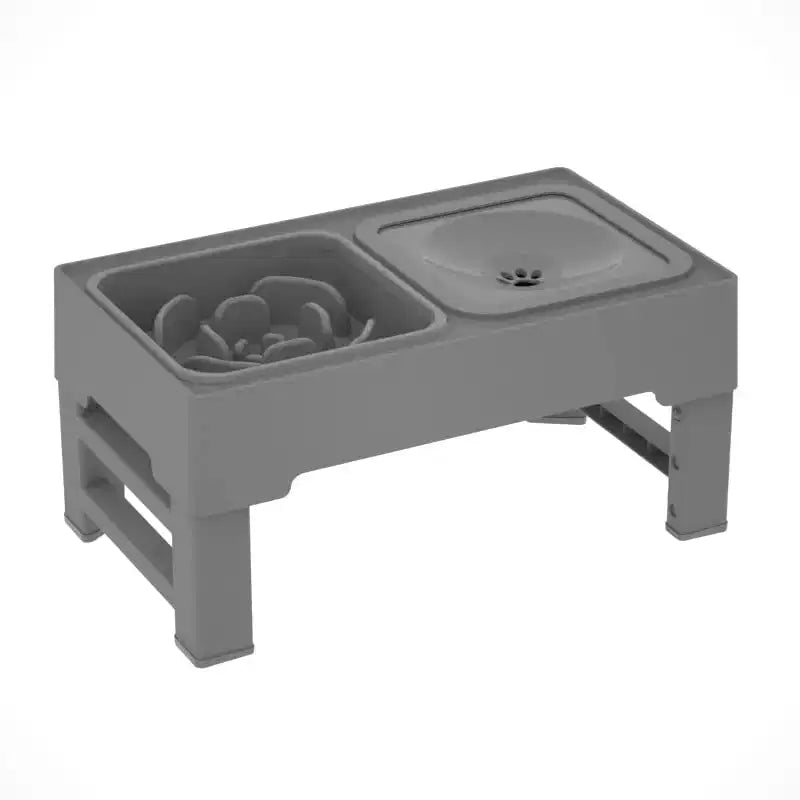 Gamelles pour chien, station d'alimentation surélevée en acier inoxydable avec gamelle anti-glouton - Gamelles surélevées à hauteur réglable pour chiens et chats, noir