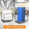 Acekool Heavy Duty Platform Truck Cart with 2000 lbs Capacity, Steel Flatbed Dolly with 4 Swivel Casters and Removable Handrails