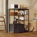 5-Tier Coffee Bar with Shelves, Wood and Metal Bookshelves Storage, Industrial Display Standing Shelf Unit, for Bedroom, Living Room