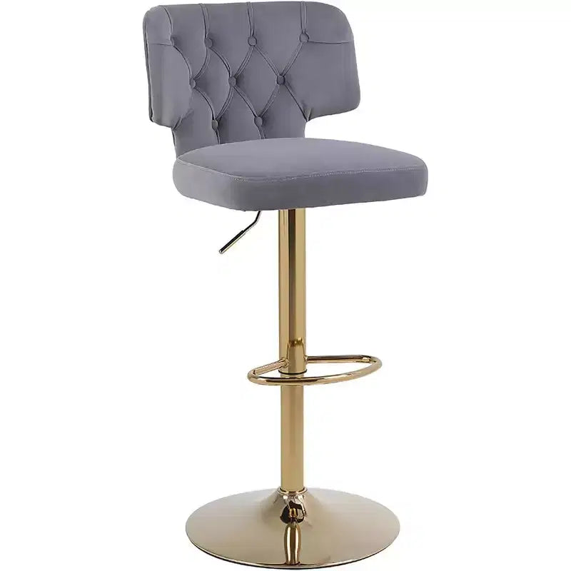 Swivel Bar Stools Set of 2,Modern Counter Height Bar Stools with Back and Golden Footrest,Adjustable Swivel Counter Stool