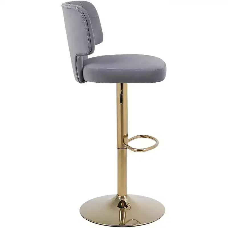 Tabourets de bar pivotants, tabourets de bar modernes hauteur comptoir avec dossier et repose-pieds doré, tabouret de comptoir pivotant réglable