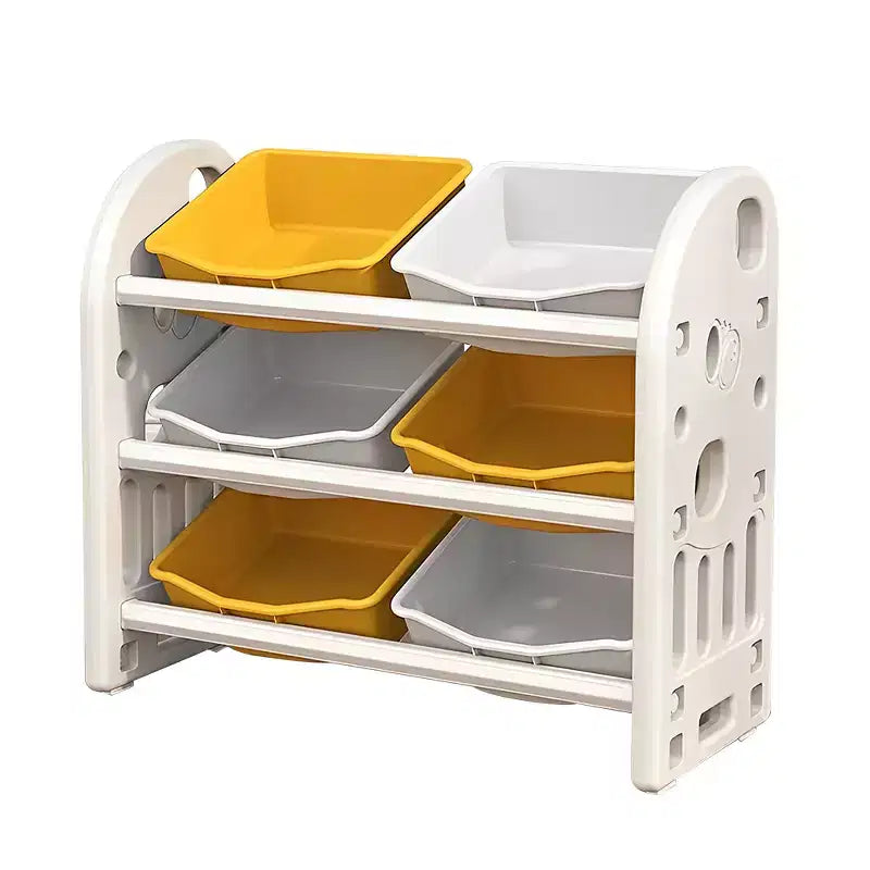 Meuble de rangement pour jouets pour enfants avec 6 bacs, organisateur multifonctionnel pour chambre d'enfant, rangement de jouets pour salle de jeux, chambre, salon, blanc