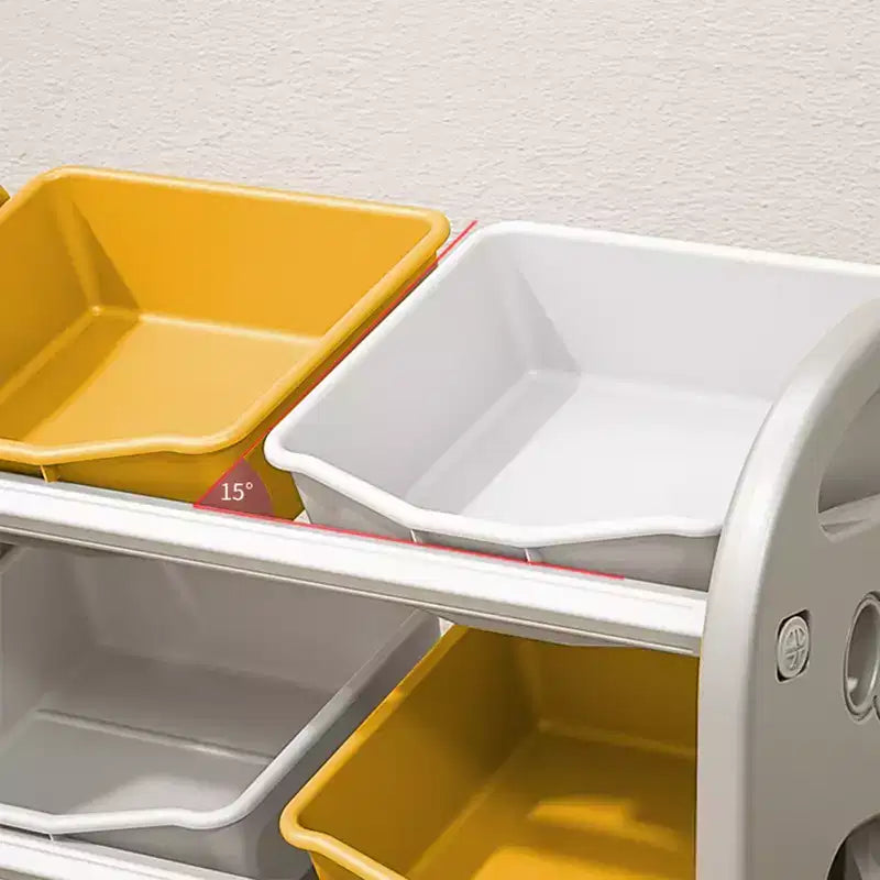 Meuble de rangement pour jouets pour enfants avec 6 bacs, organisateur multifonctionnel pour chambre d'enfant, rangement de jouets pour salle de jeux, chambre, salon, blanc