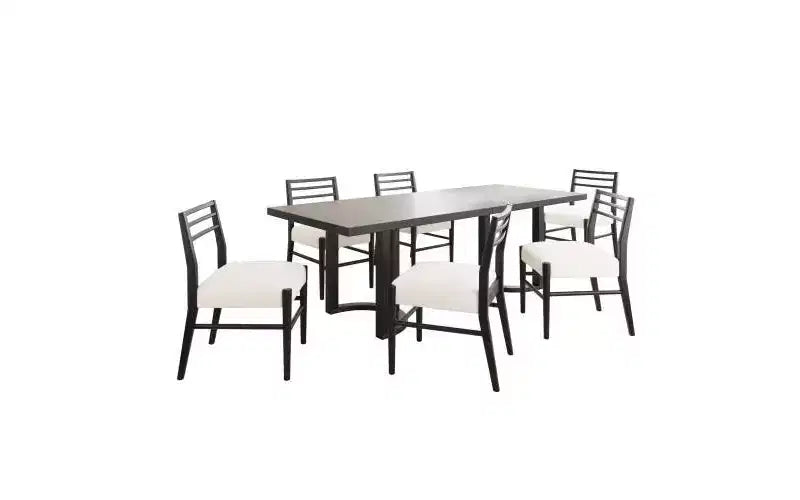 Christopher Knight Home Mila 7pc Rubberwood Upholstered Dining Set Beige/Black
