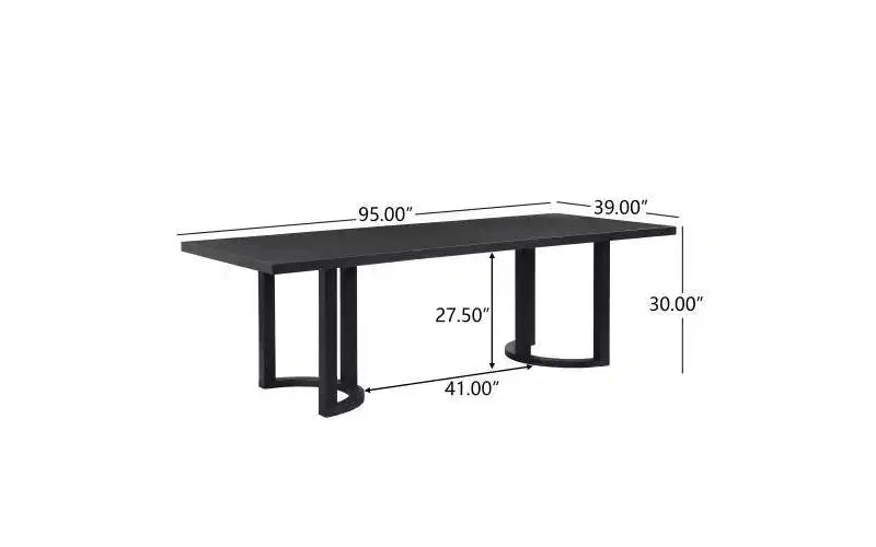 Ensemble de salle à manger en bois d'hévéa rembourré beige/noir