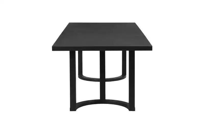 Ensemble de salle à manger en bois d'hévéa rembourré beige/noir