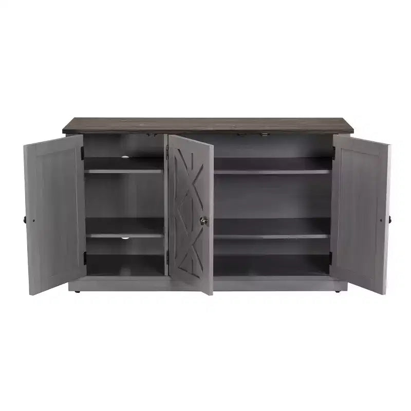 Meuble TV gris de 122 cm pour écrans jusqu'à 55 pouces
