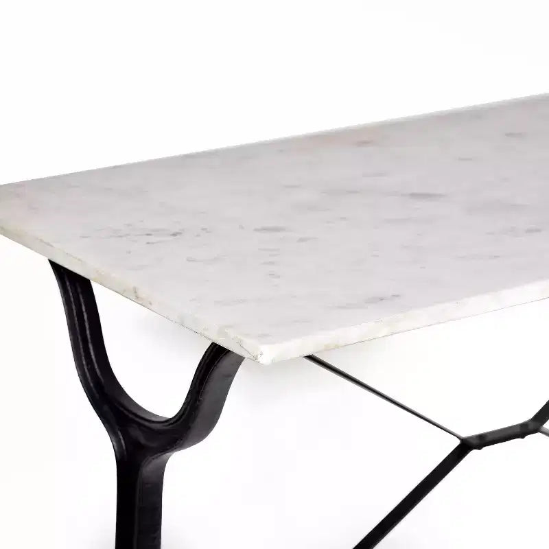 Console avec plateau en marbre Blanc/Noir