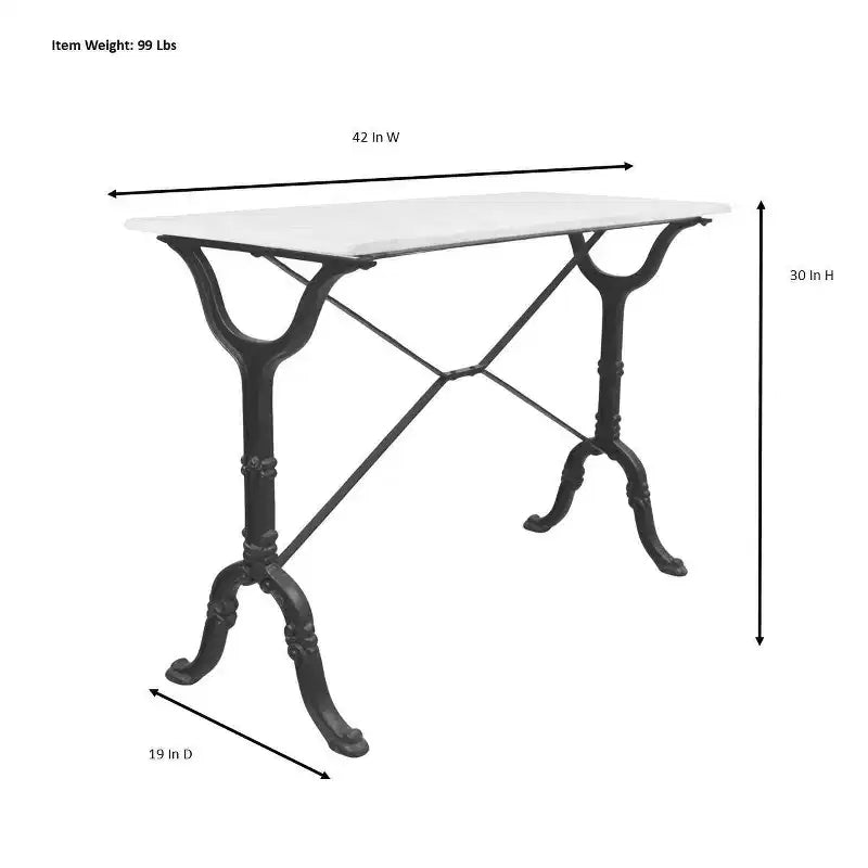 Console avec plateau en marbre Blanc/Noir