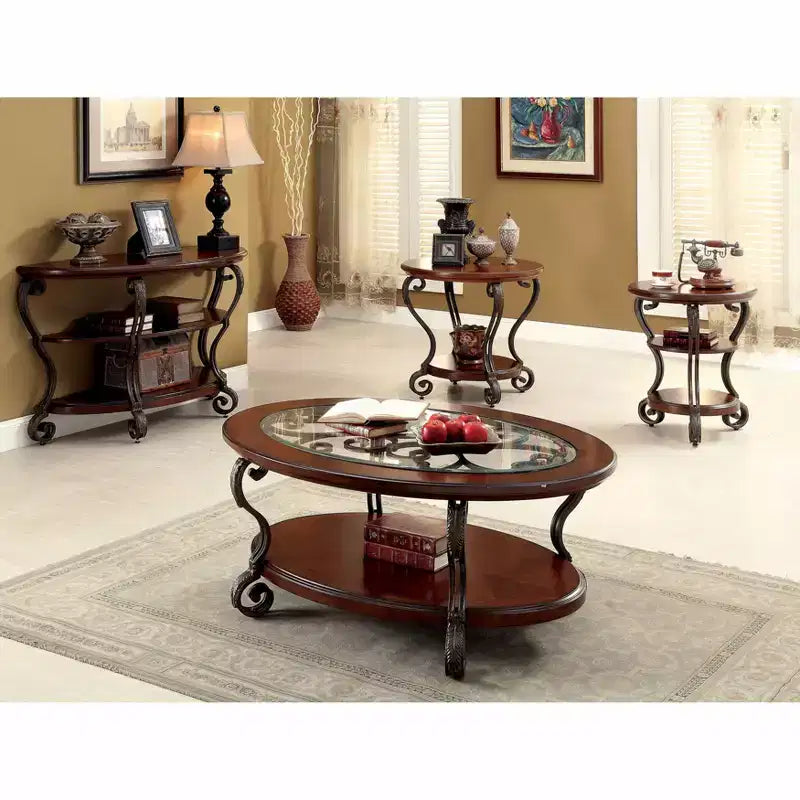 Table d'appoint à étagère ouverte Merisier brun - HOMES: Inside + Out