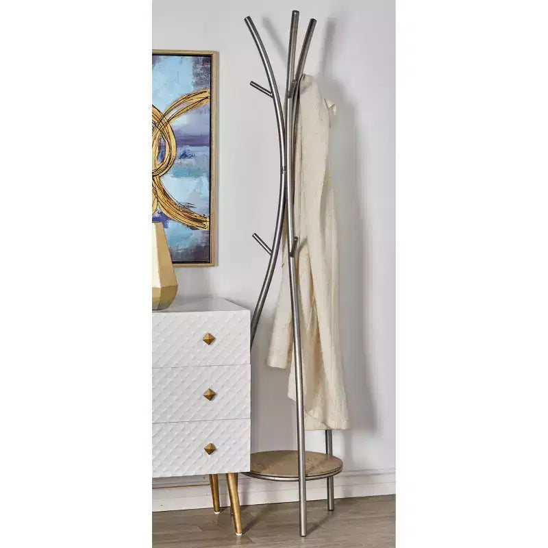 Porte-manteau contemporain argenté