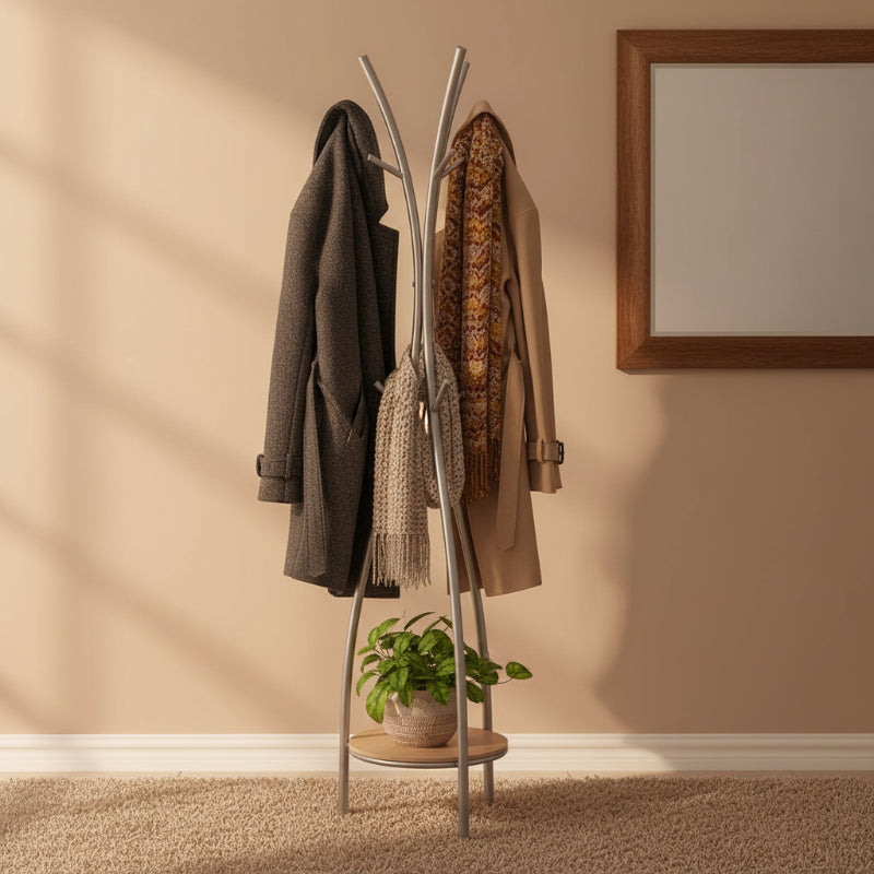 Porte-manteau contemporain argenté