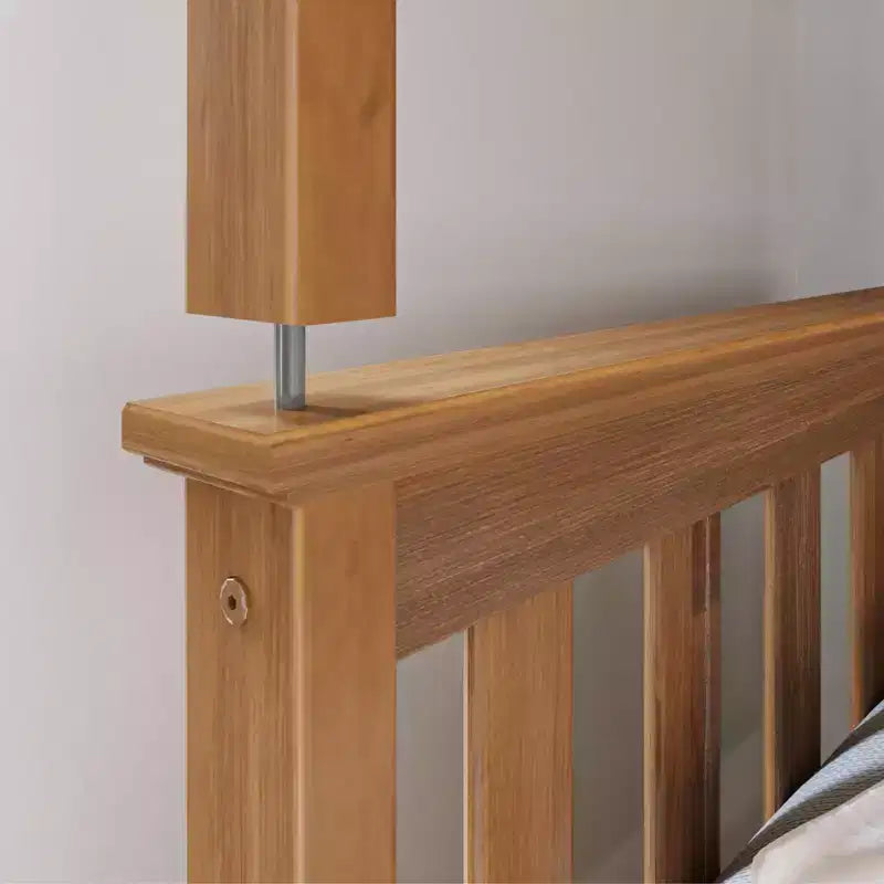 Lit superposé double en bois massif avec lit gigogne de rangement pour enfants