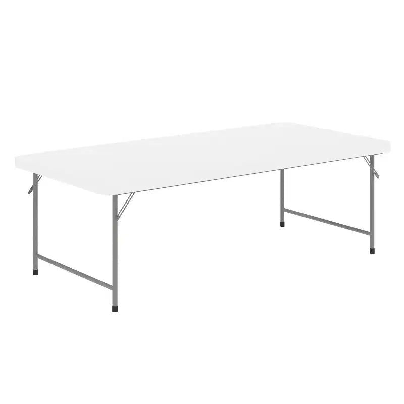 Emma and Oliver 4.93-Foot Kid's Granite White Plastic Folding Activity Table - Play Table
