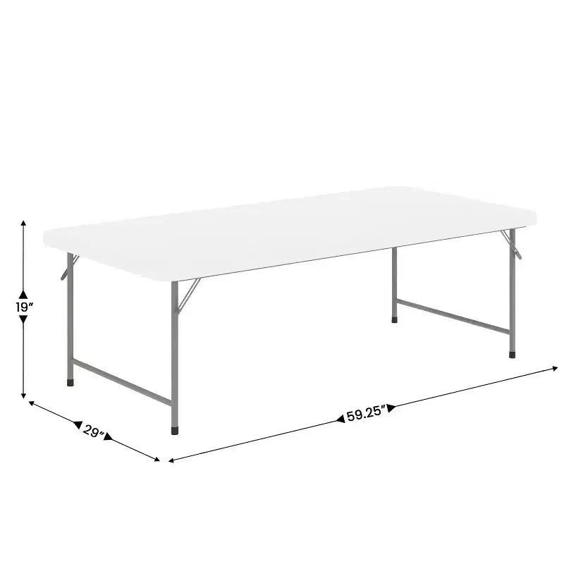 Table d'activités pliante en plastique blanc granit pour enfant de 1,50 m - Table de jeu