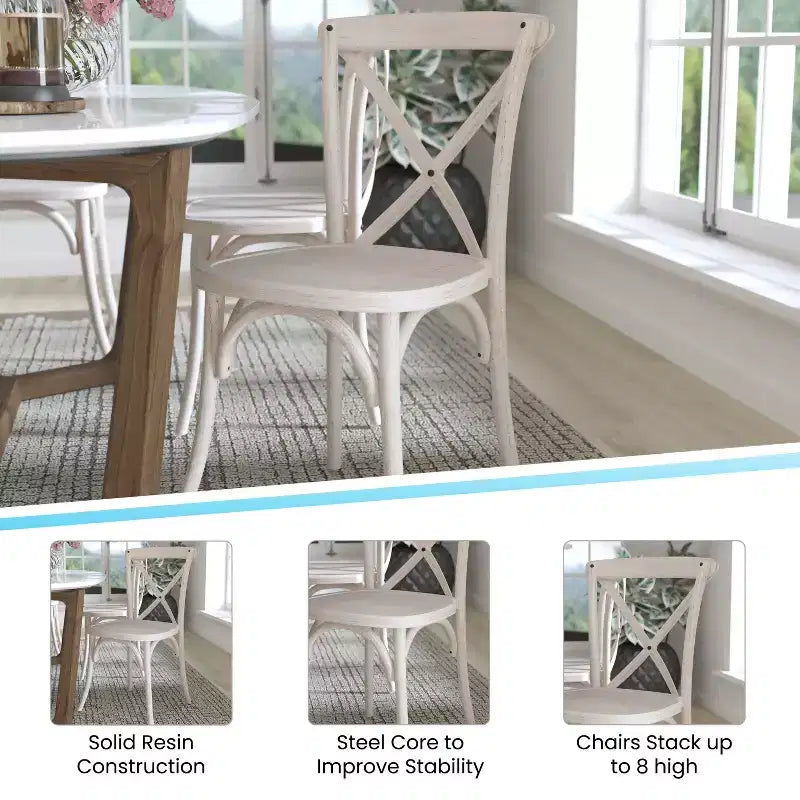Chaise en résine à croisillons