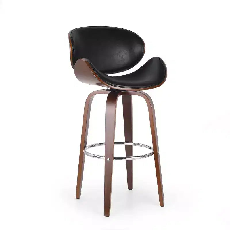 Tabouret de bar pivotant rembourré de style moderne du milieu du siècle