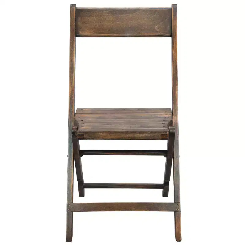 Chaise de mariage pliante en bois à lattes - Chaise d'événement - Noir antique,