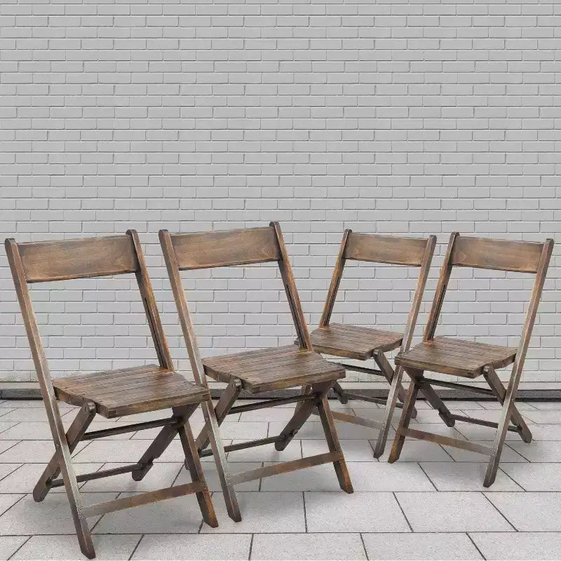 Chaise de mariage pliante en bois à lattes - Chaise d'événement - Noir antique,
