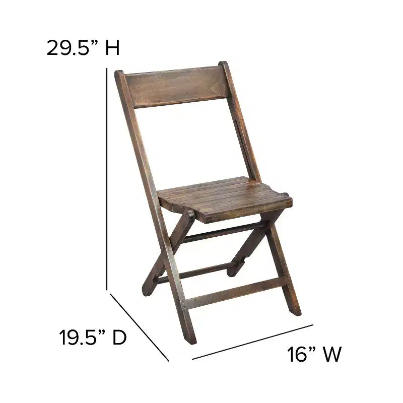 Chaise de mariage pliante en bois à lattes - Chaise d'événement - Noir antique,
