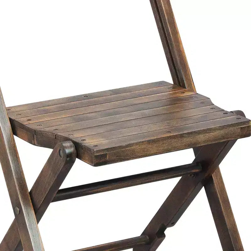 Chaise de mariage pliante en bois à lattes - Chaise d'événement - Noir antique,
