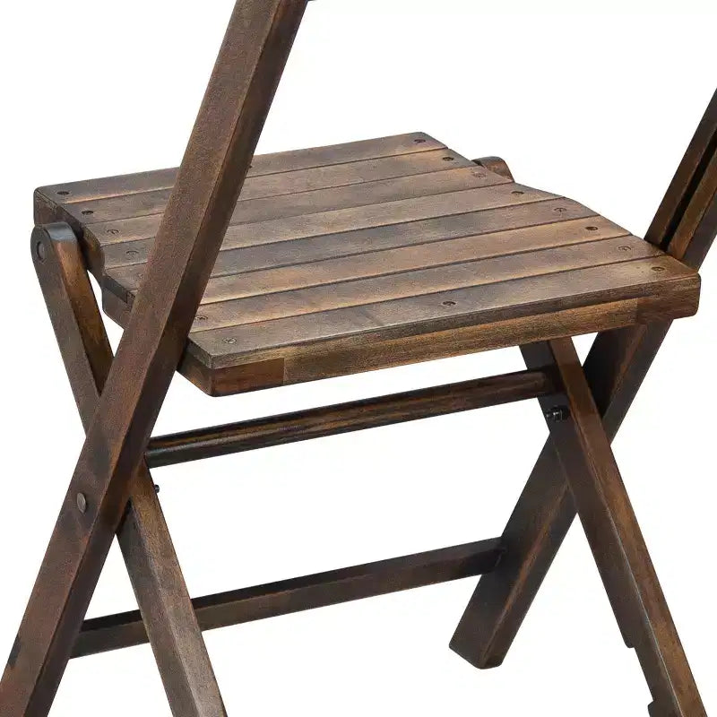Chaise de mariage pliante en bois à lattes - Chaise d'événement - Noir antique,